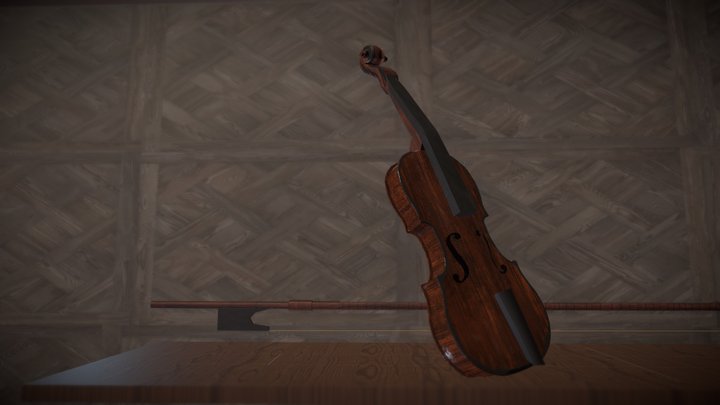 Violin Still Life 002 3D Model