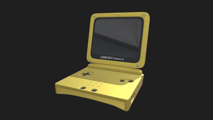 Game Boy Advance SP (Zelda Limited Edition) 3D Model