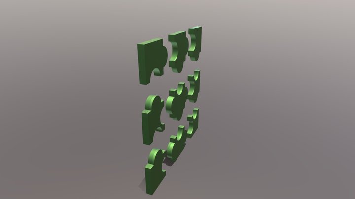 Grön pussel 3D Model