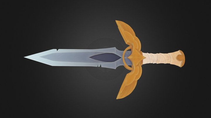 Stylized Angelic Dagger 3D Model