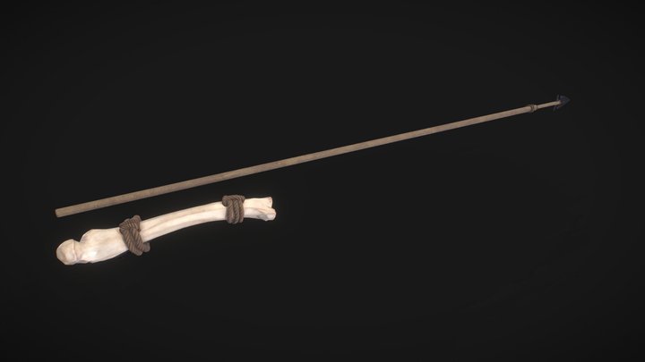 Atlatl Aztec Spear 3D Model