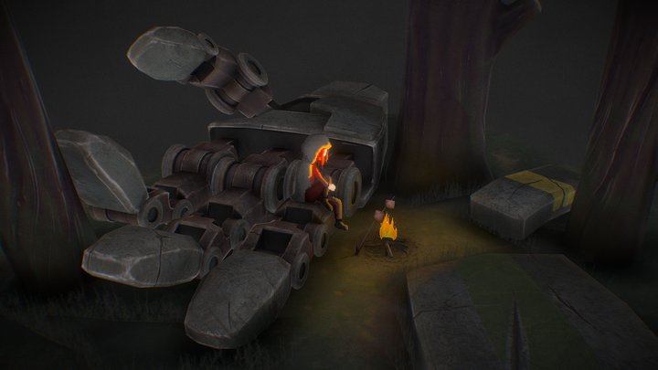 Camp scene 3D Model