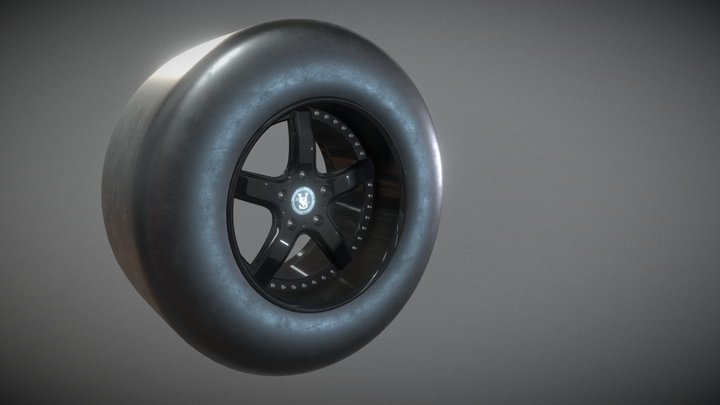 Veilside Dragrace car Tire 3D Model