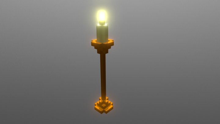 Furcadia-Inspired Candle 3D Model