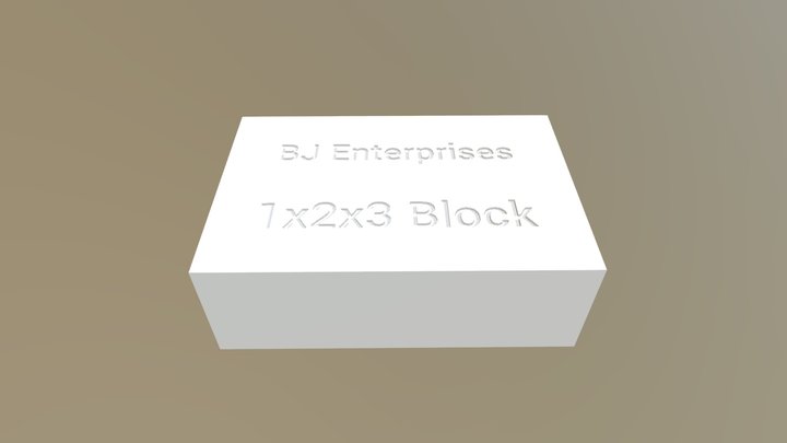 1x2x3 Block - Inch 3D Model