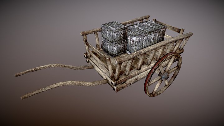 Old Cart with Crates