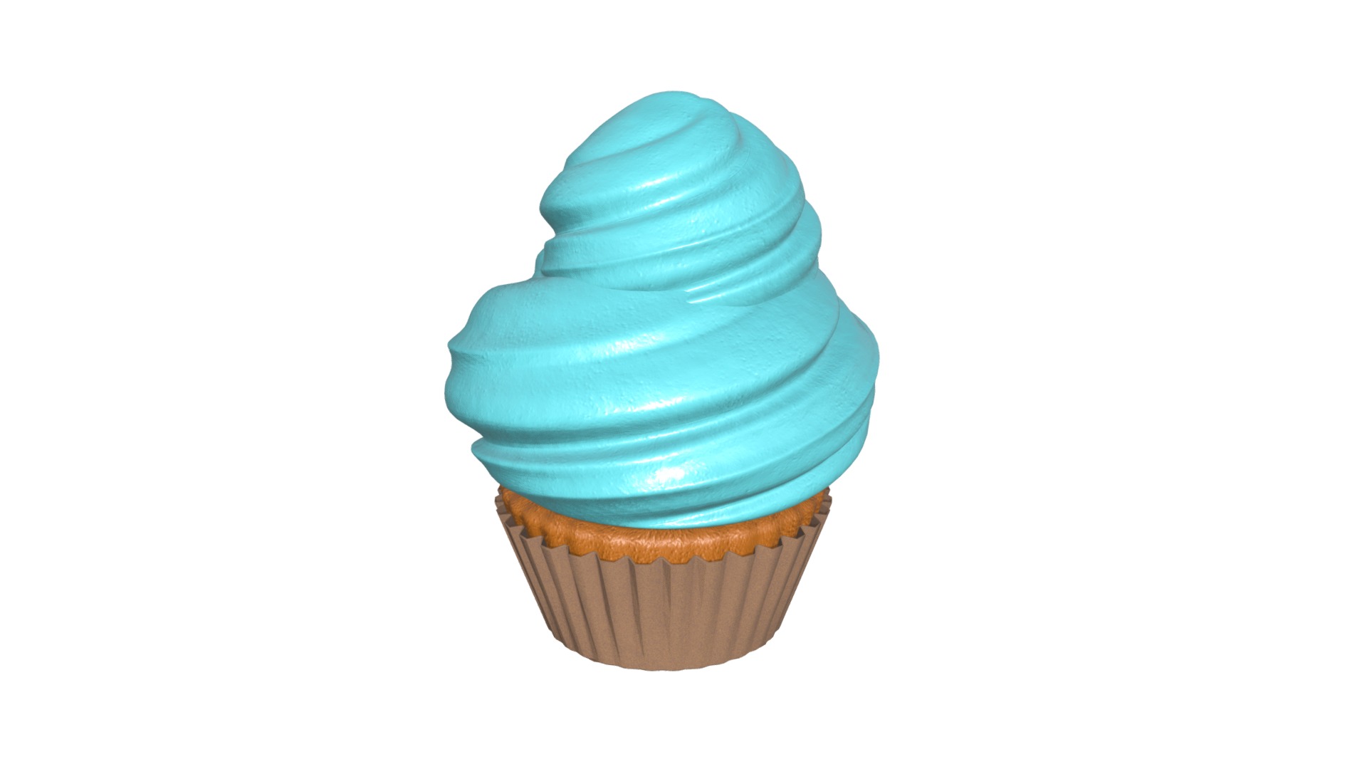 3D model Сupcake blue - This is a 3D model of the Сupcake blue. The 3D model is about a cupcake with a blue top.