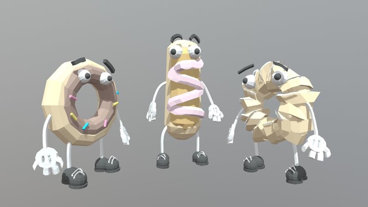 Donut Pals 3D Model