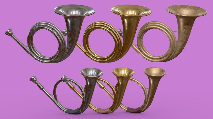 Brass Musical Instrument Collection 3D model