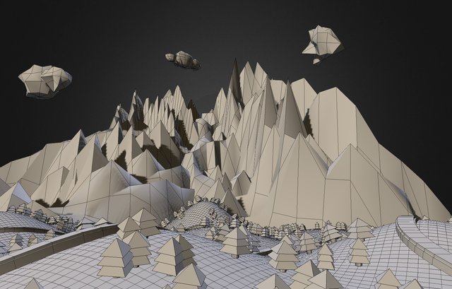 3D Mountain Scene 3D Model