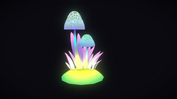 Stylized Mushrooms 3D Model