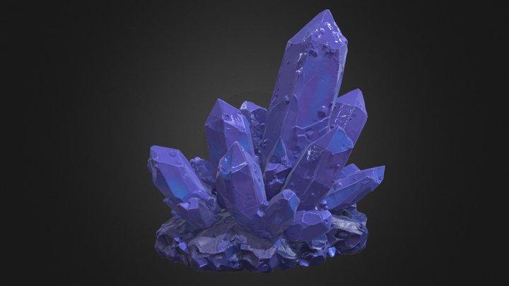 Violet Crystal Formation, Glowing Rock Cluster
