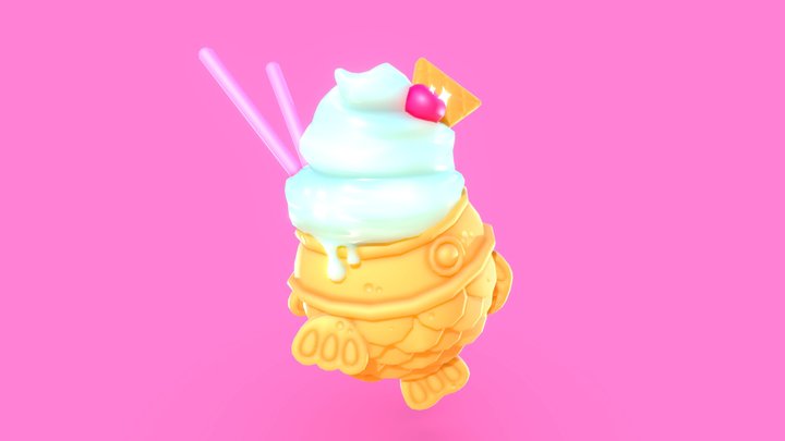 Taiyaki ice cream 3D Model