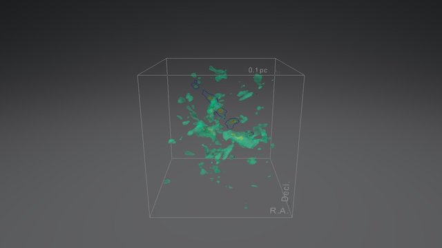 Outflows in a massive star-forming cloud 3D Model