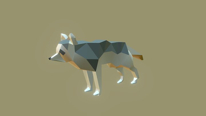 Low Poly Wolf 3D Model
