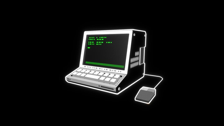 Pixel CRT Computer 3D Model