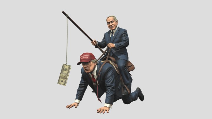 Benjamin Netanyahu Riding Donald Trump – Kostenloses 3D-Modell STL