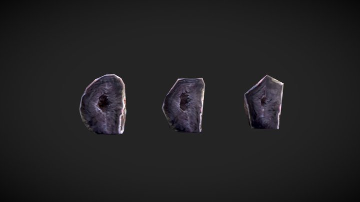 Photogrammetry Purple Rock LODs 3D Model