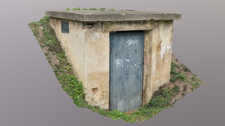 Small concrete booth 3D Model