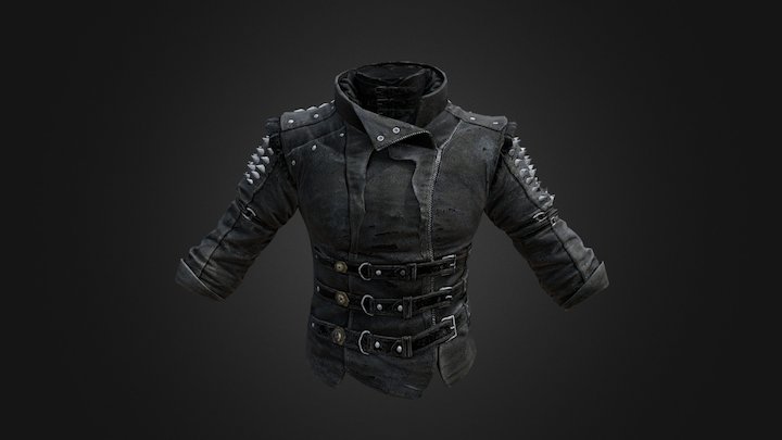 Punk Jacket (Black) | PUBG 3D Model