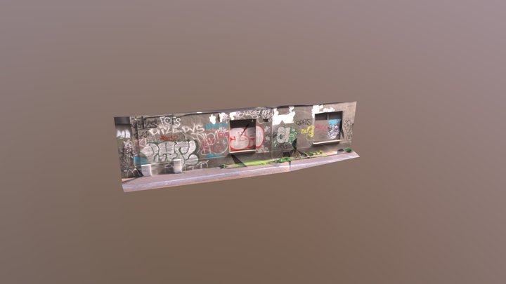 Degraded Grafity Wall 3D Model
