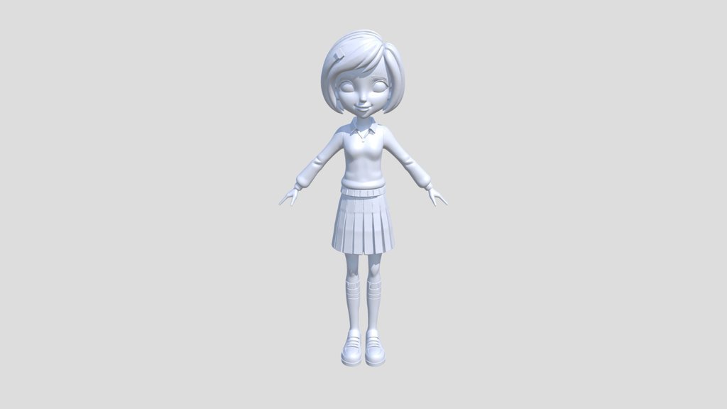 Anime schoolgirl character