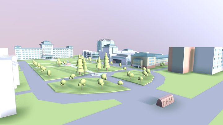 [Lowpoly]Xixi Campus，Zhejiang University 3D Model