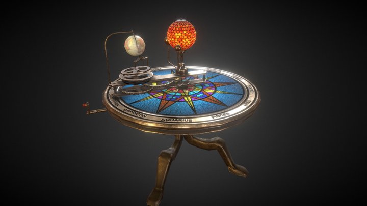 Antique Orrery Clock 3D Model