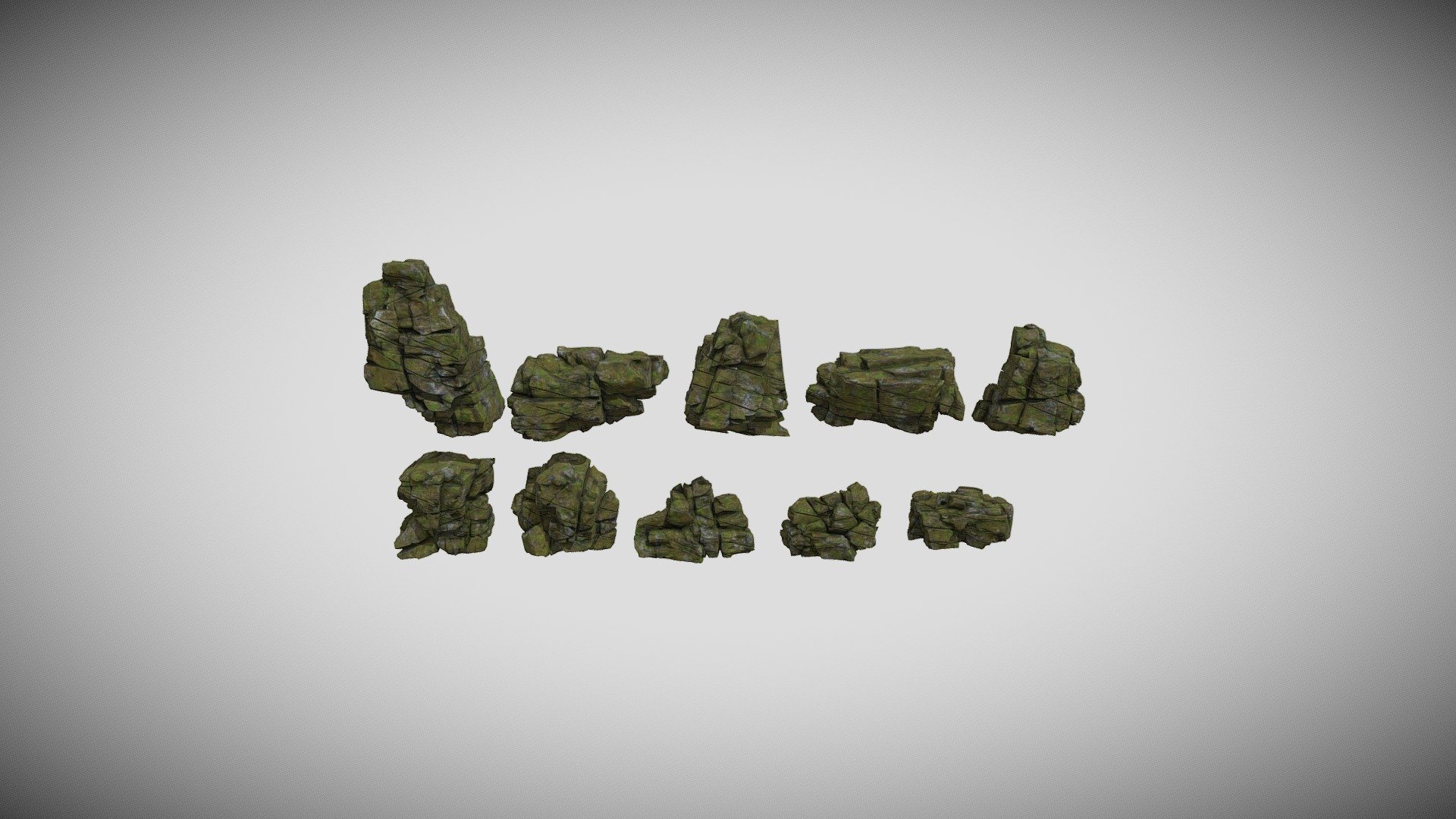 Low poly Mossy Cracked Jungle Rock 220202 - Buy Royalty Free 3D model ...