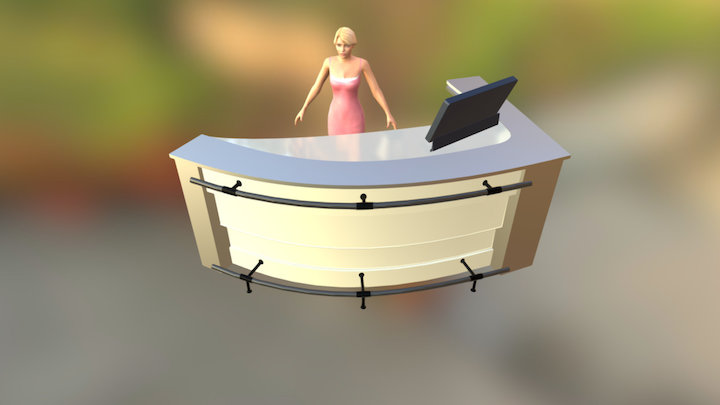 Hostess Pink Dress 3D Model