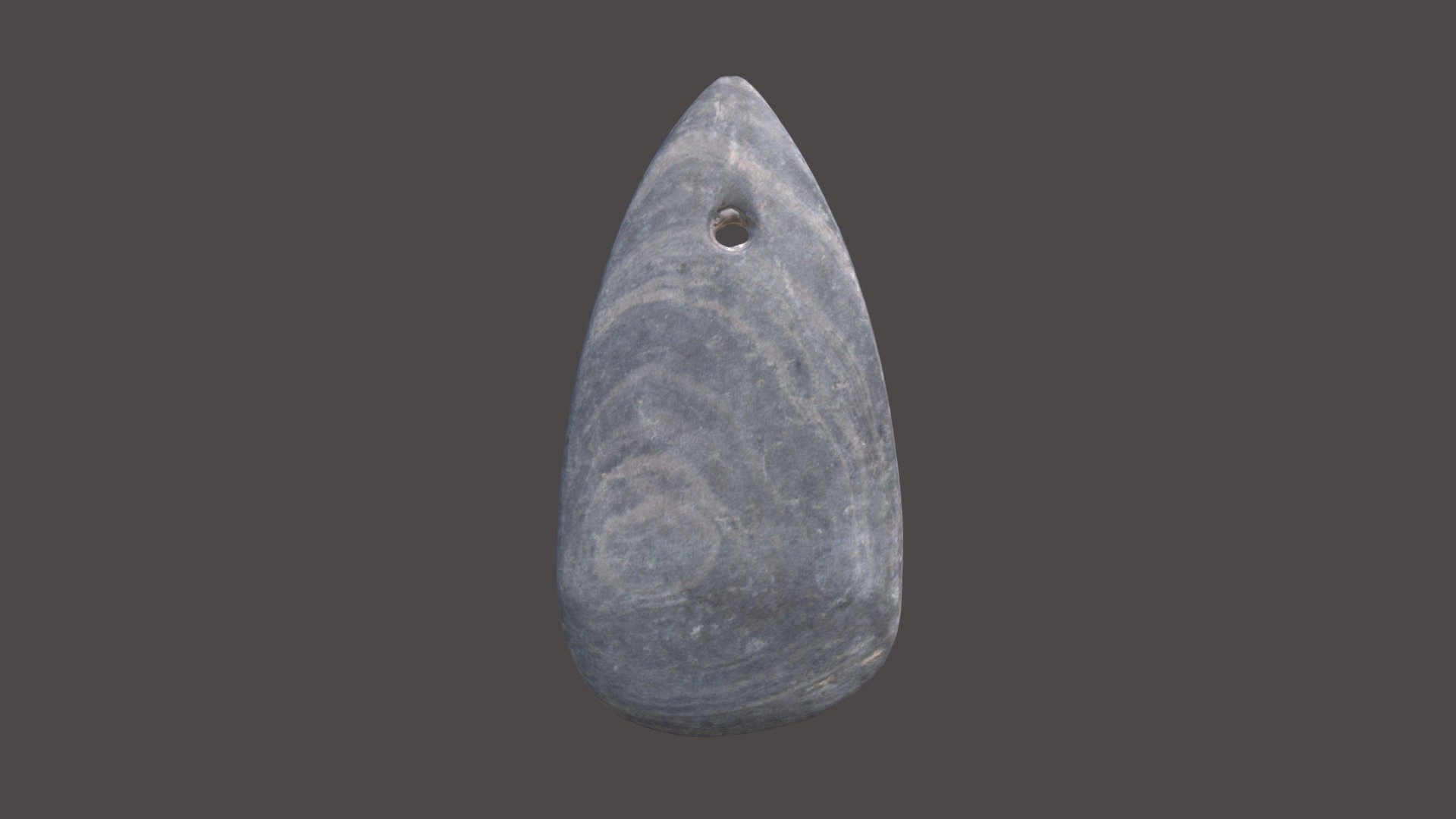 FR066, Late Archaic Glacial Kame, slate pendant — Sketchfab embed 3D viewer