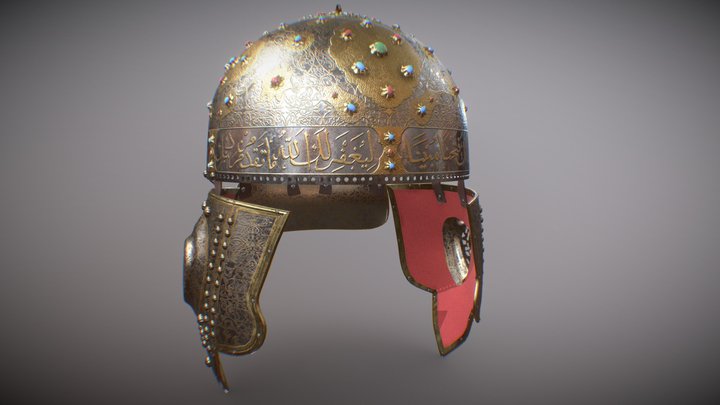 Old Islamic Helmet 3D Model