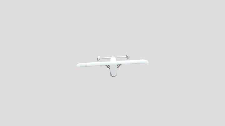 White Glider, Low-Poly 3D Model