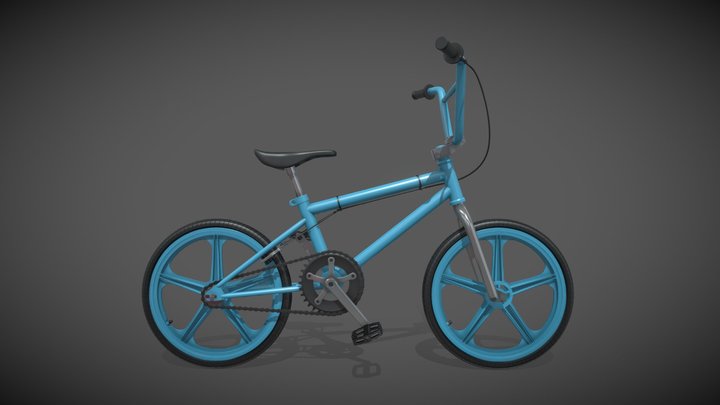 Blue Bicycle 3D Model