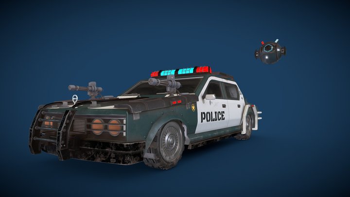 Cyberpunk Police Car 3D Model