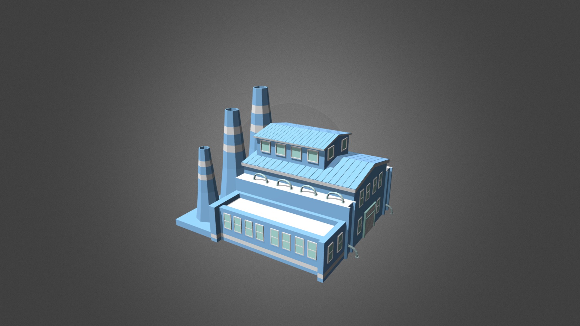 3D model Factory Blue - This is a 3D model of the Factory Blue. The 3D model is about a model of a house.