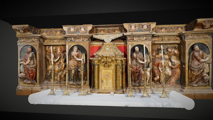 BANCO DEL RETABLO DE LA IGLESIA DE POZALMURO 3D Model
