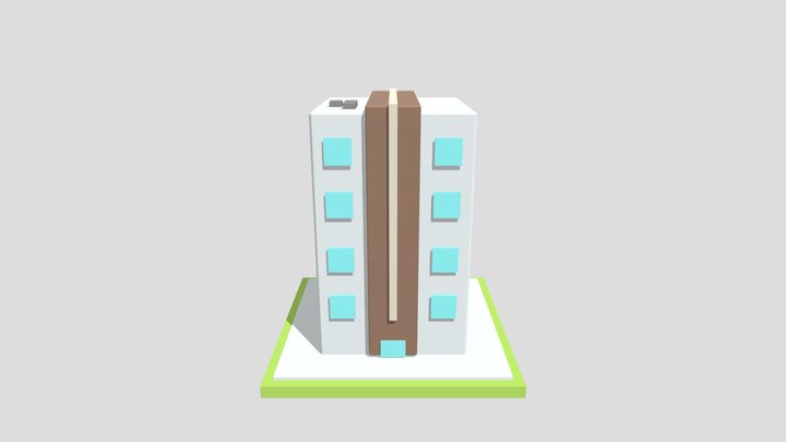 Low Poly Office Building 1 3D Model