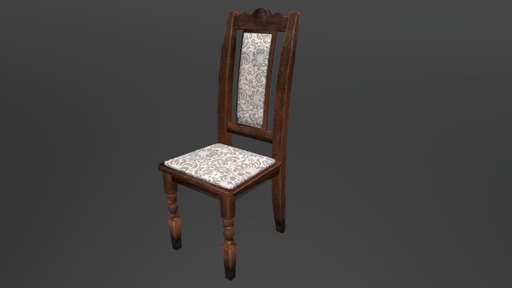 Wooden Chair (Low Poly) 3D Model