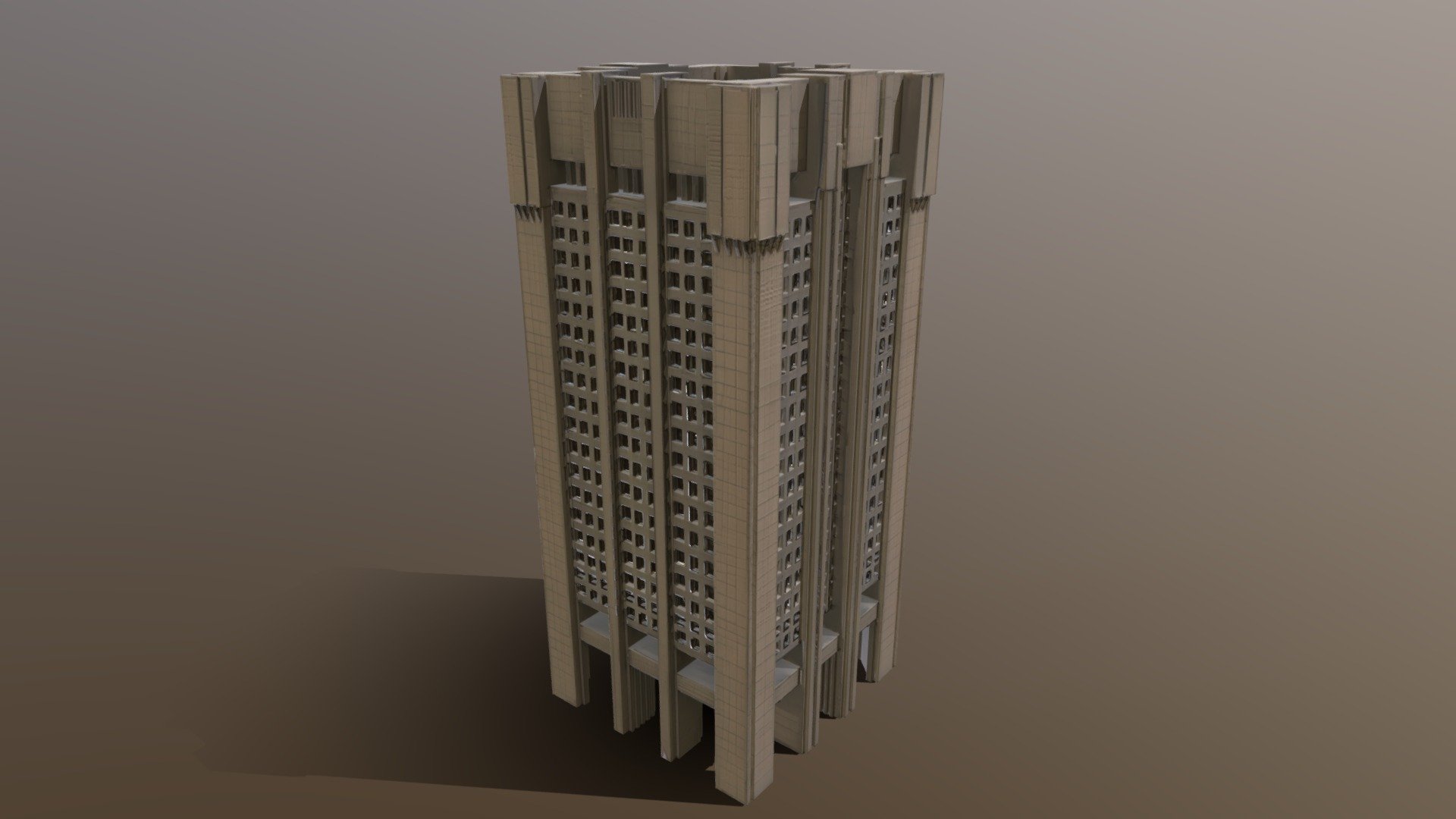 Colossal Brutalist Skyscraper 01 - Download Free 3D model by henry-212 ...