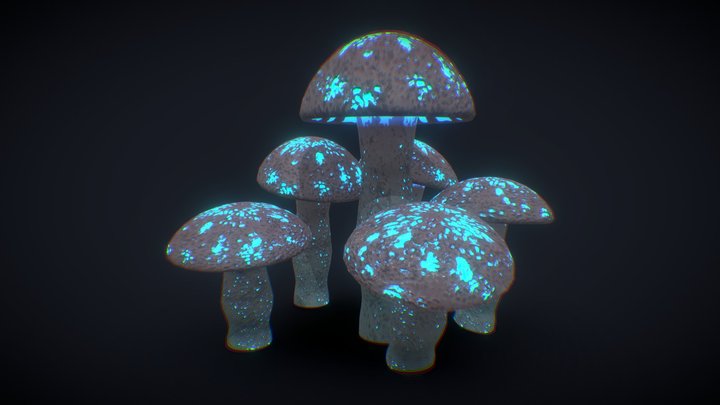 bio luminescent Mushroom 3D Model