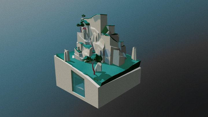 diorama cliffs of irland 3D Model
