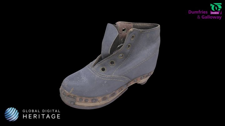 Child's clog shoe (right foot)- Stranraer Museum