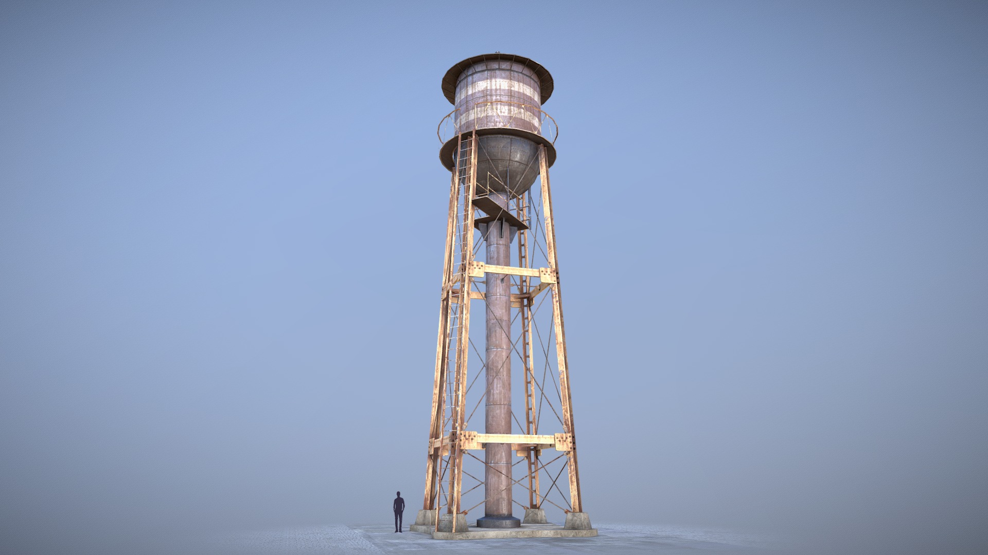 3D model WaterTower - This is a 3D model of the WaterTower. The 3D model is about a person standing next to a tower.