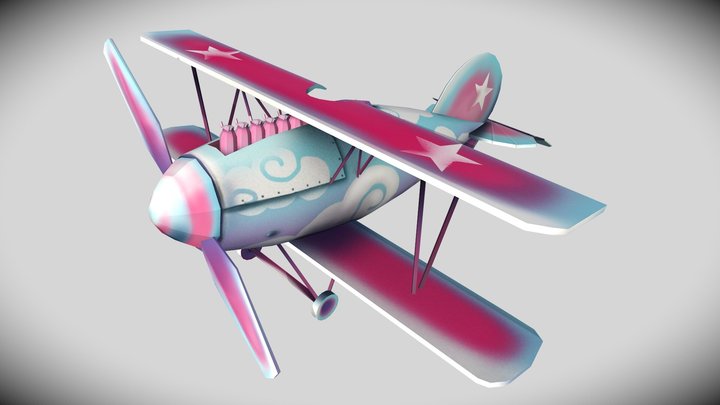 Stylized Albatros D.Va aircraft 3D Model