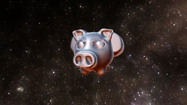 flying pig painted 3D Model