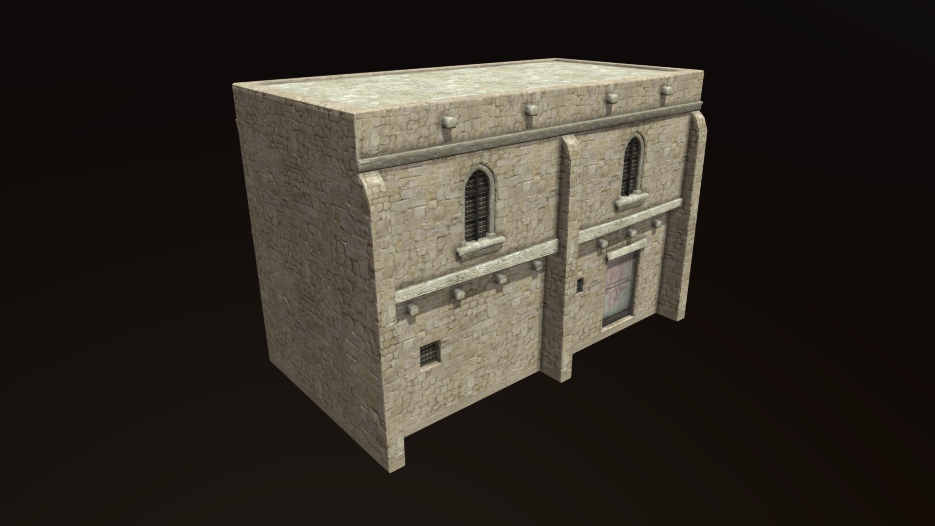 3D model Old house - This is a 3D model of the Old house. The 3D model is about a wood box with a window.