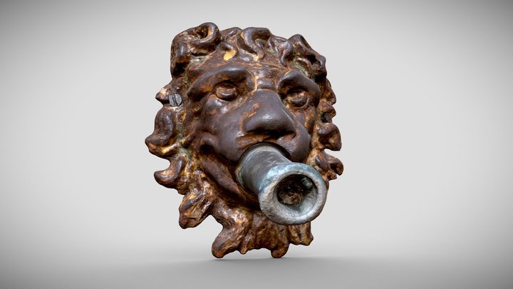 Lion Face Fountain 3D Model