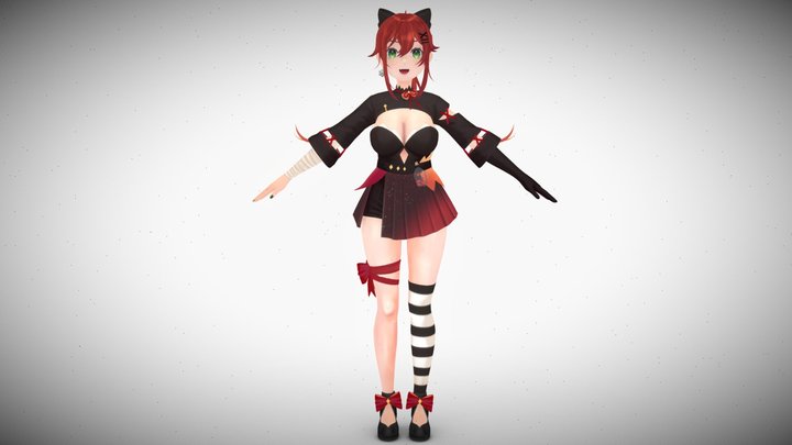 Lalla Waffle Vtuber 3d Model fan art 3D Model