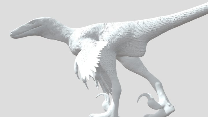 Deinonychus antirrhopus figurine (Walking) 3D Model